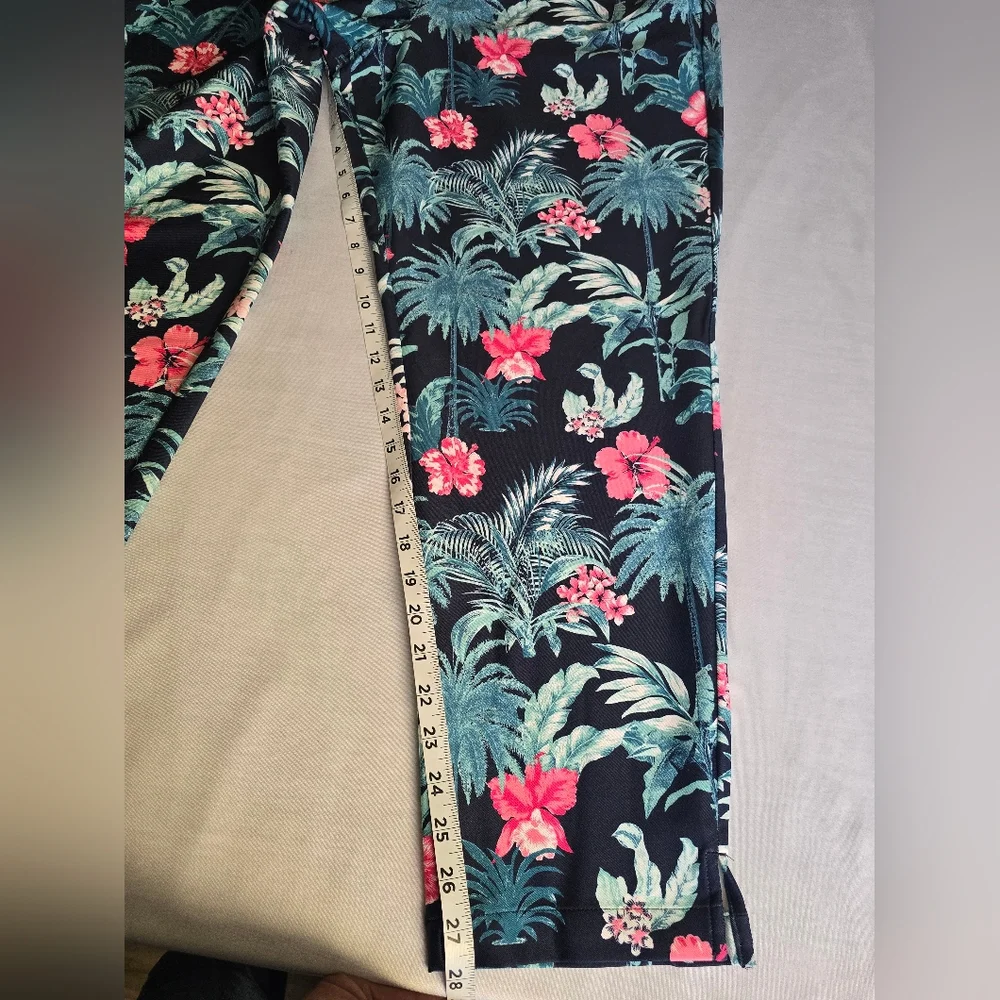 Tommy Bahama Everyday Pants Women's Navy Tropical Floral Active Stretch Size‎ XL - Picture 6 of 13
